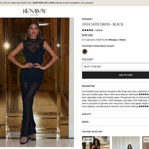 Runaway Ania Midi Maxi Dress - Black